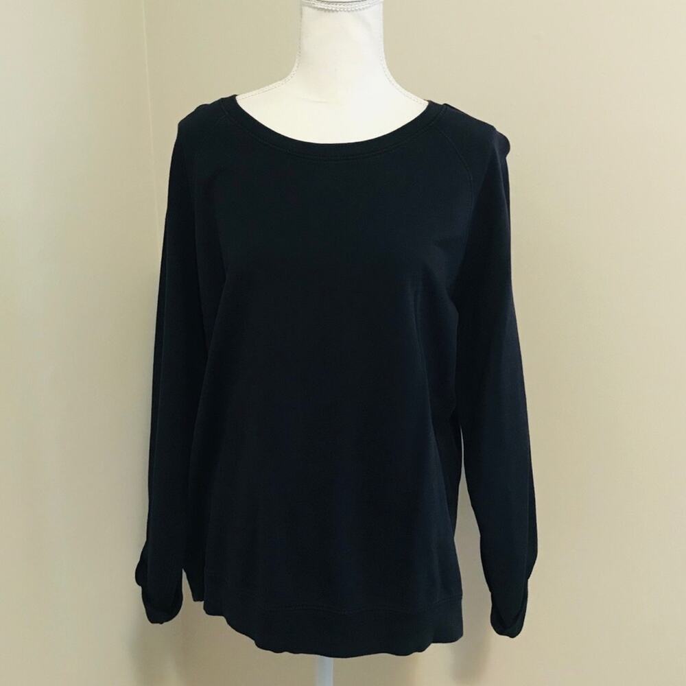 Lands End Roll Sleeve Crewneck Sweatshirt